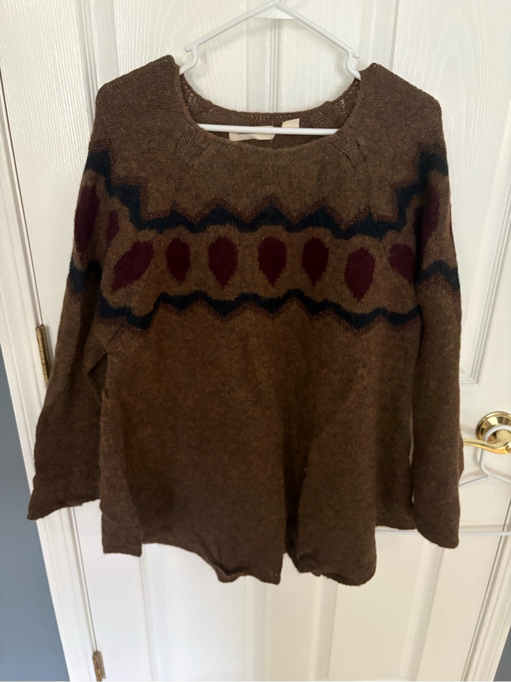 Anthropologie Brown Patterned Women’s Sweater - XL